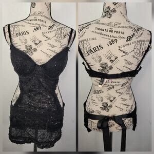 Victoria's Secret Sexy Little Things Maid Apron Babydoll Lingerie Nylon 36C NWT